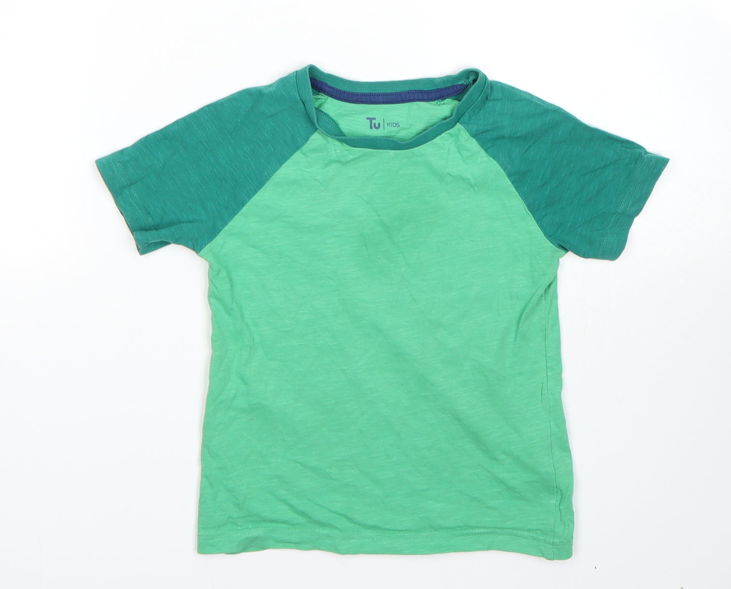 TU Boys Green   Basic T-Shirt Size 3-4 Years