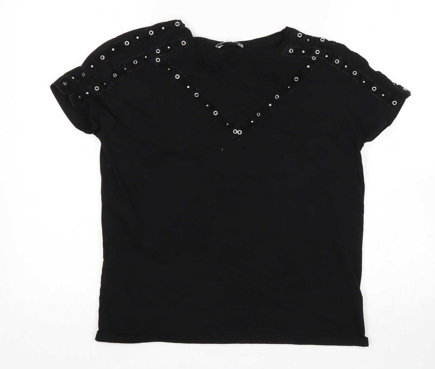 Papaya Womens Black   Basic T-Shirt Size 12