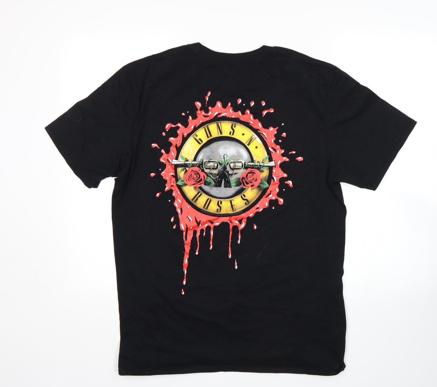 Gilden Mens Black    T-Shirt Size L  - Guns N Roses