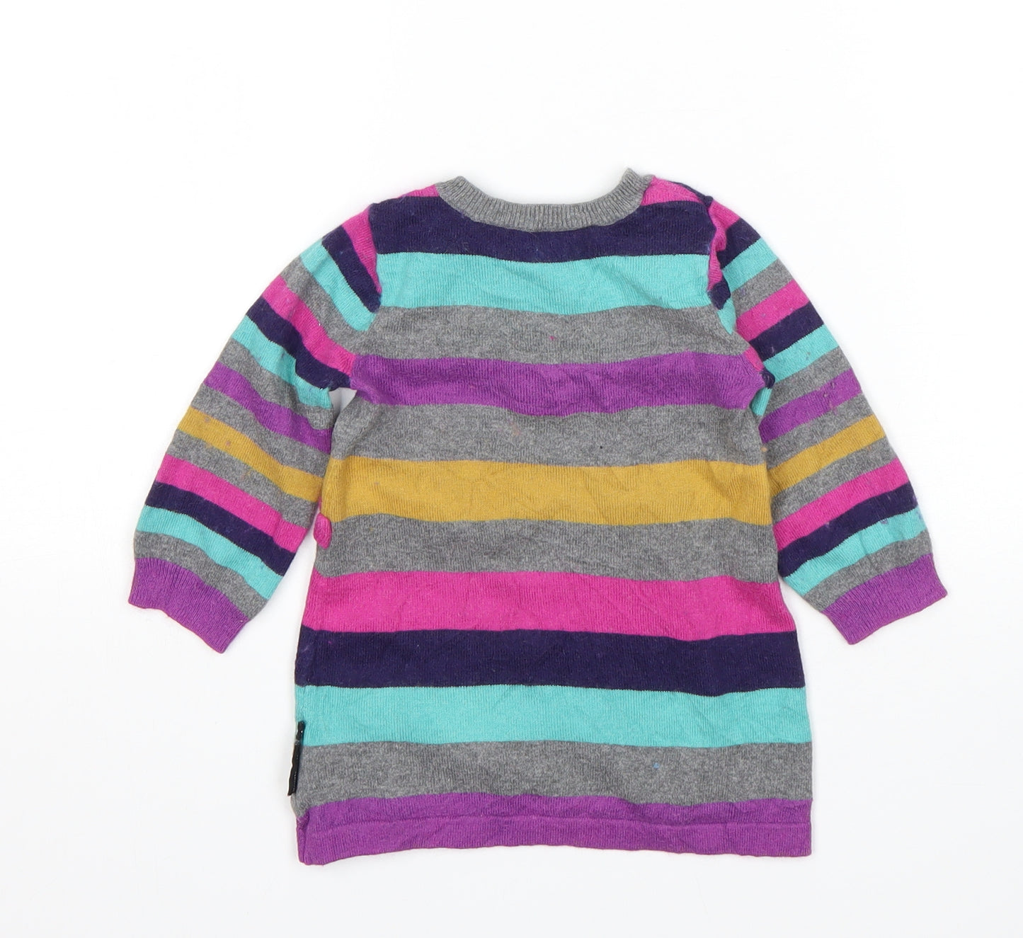 Baby K Girls Multicoloured Striped  Jumper Dress  Size 9-12 Months