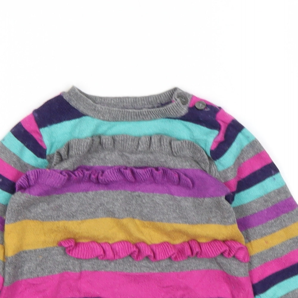 Baby K Girls Multicoloured Striped  Jumper Dress  Size 9-12 Months