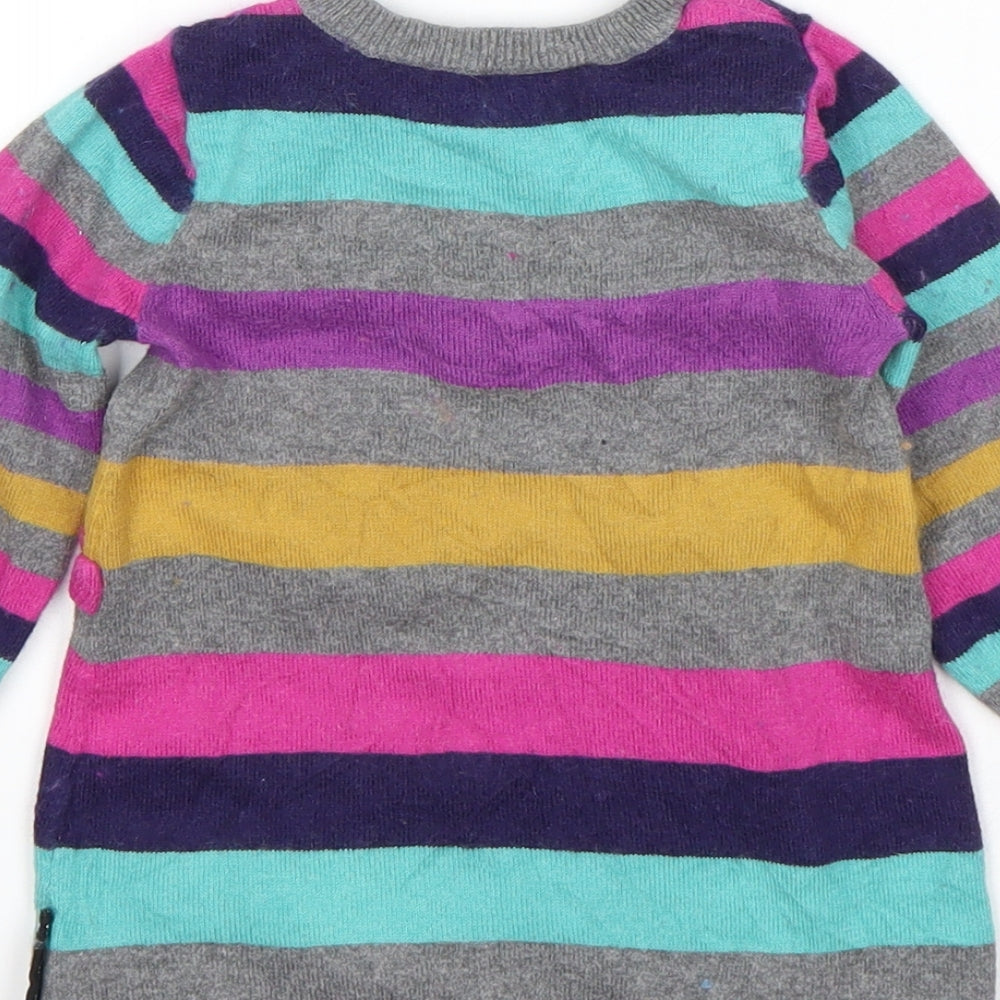 Baby K Girls Multicoloured Striped  Jumper Dress  Size 9-12 Months