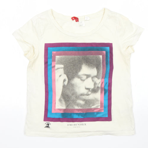 H&M Womens Multicoloured   Basic T-Shirt Size 10  - Jimi Hendrix