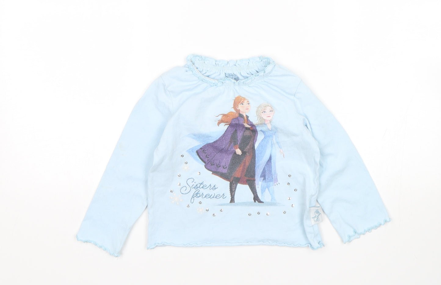 M&S Girls Blue   Top Pyjama Top Size 3-4 Years  - Frozen