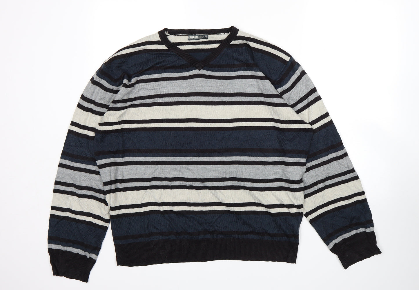 Brooker Womens Multicoloured Striped  Pullover Jumper Size XL