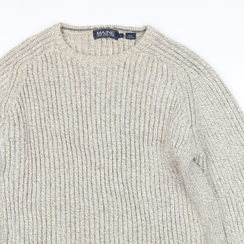 Maine Mens Beige   Pullover Jumper Size L