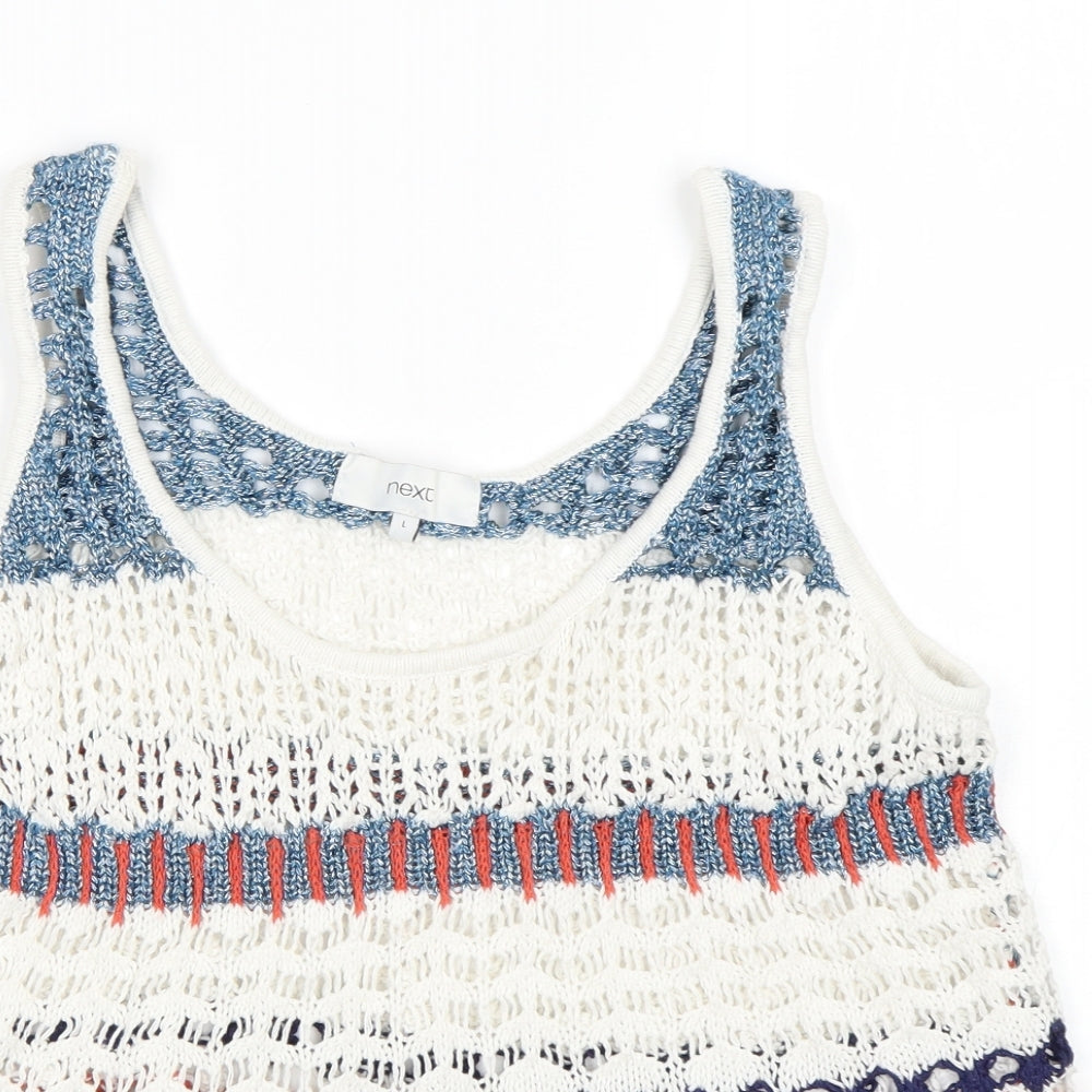 NEXT Womens Multicoloured Striped  Vest Jumper Size L