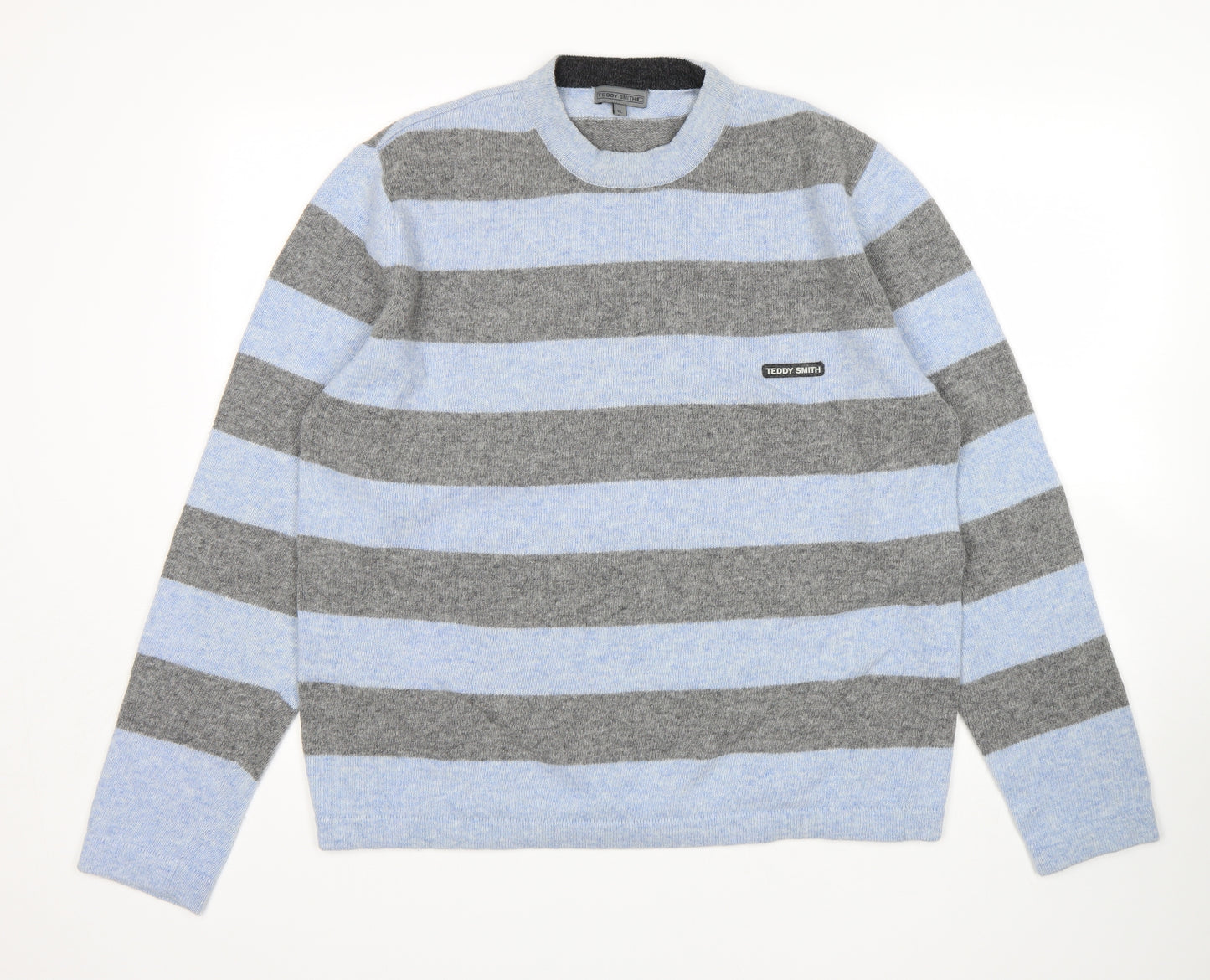 Teddy Smith Mens Multicoloured Striped  Pullover Jumper Size XL