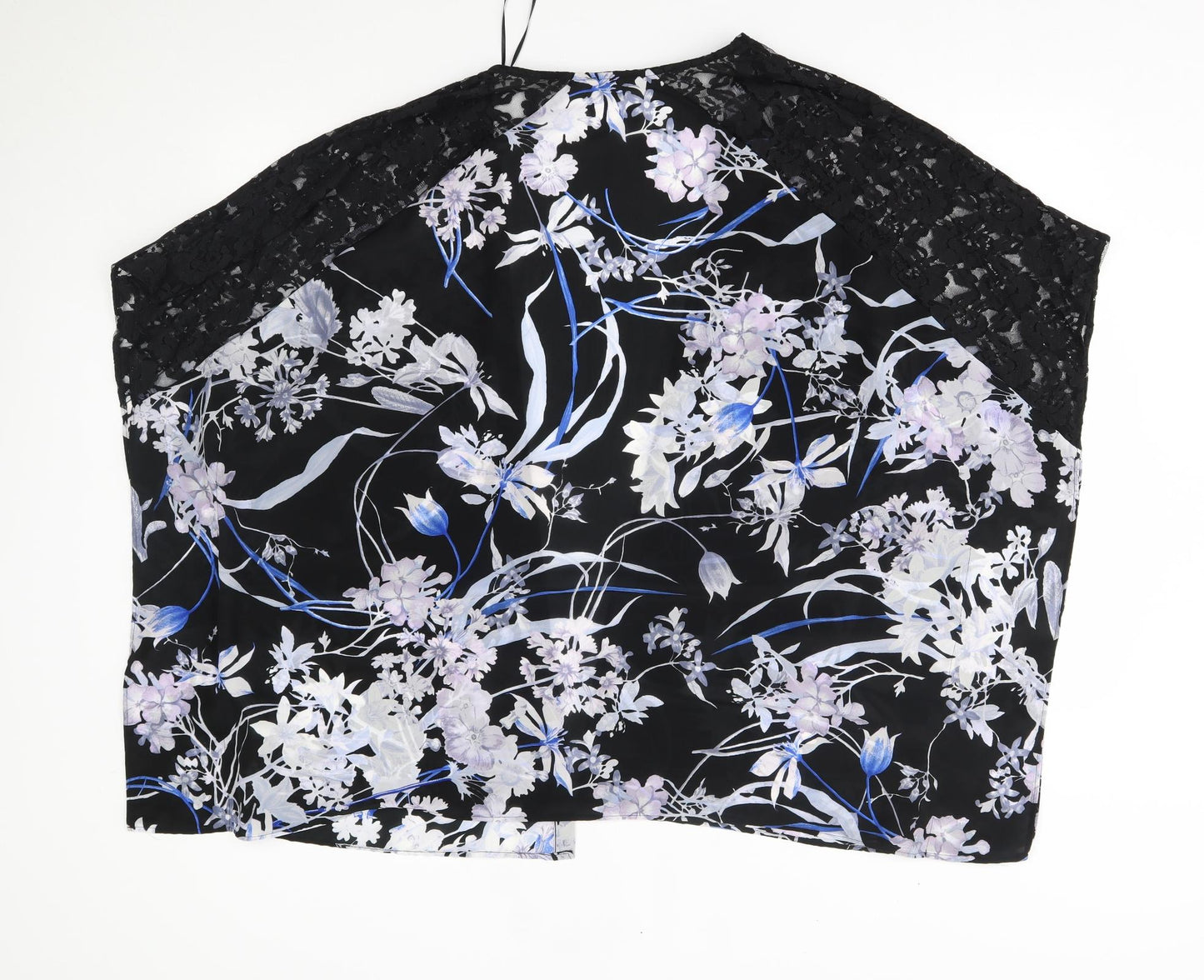 Papaya Womens Black Floral  Cape Jumper Size 16