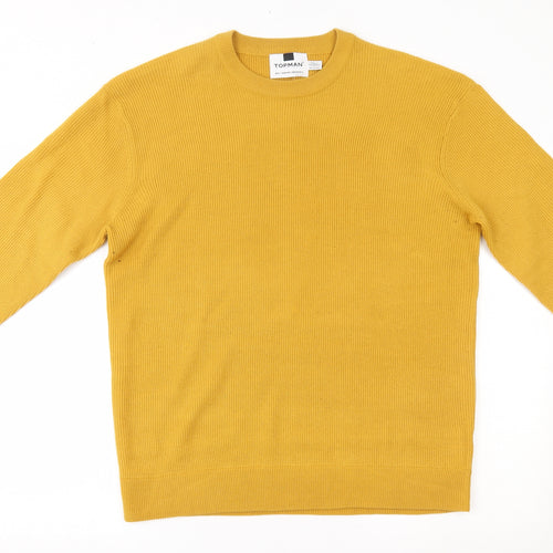 Topman Mens Yellow   Pullover Jumper Size L  -