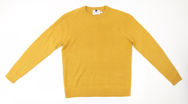 Topman Mens Yellow Pullover Jumper Size L -