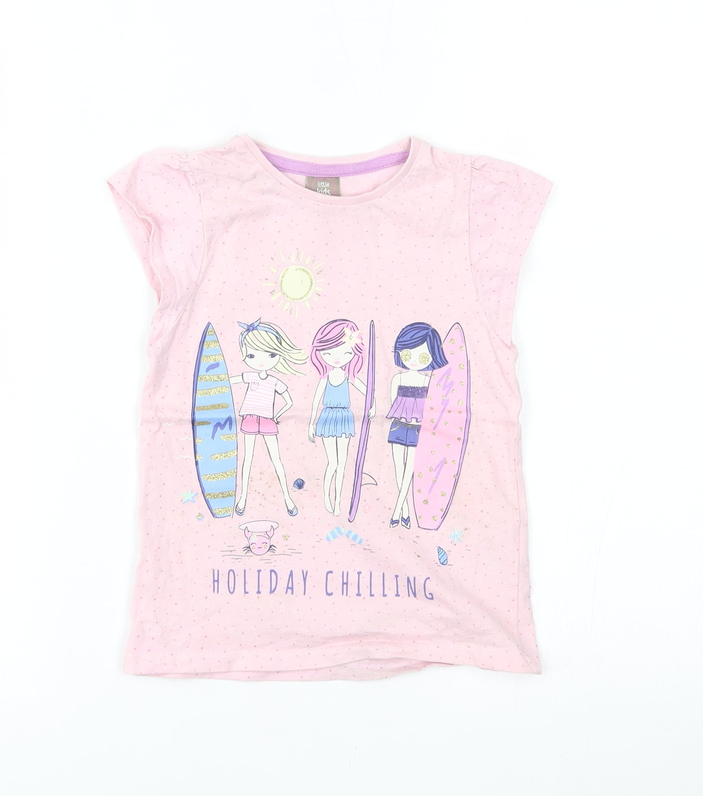 Little kids Girls Pink   Basic T-Shirt Size 3-4 Years