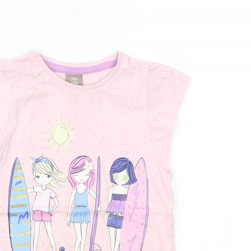 Little kids Girls Pink   Basic T-Shirt Size 3-4 Years