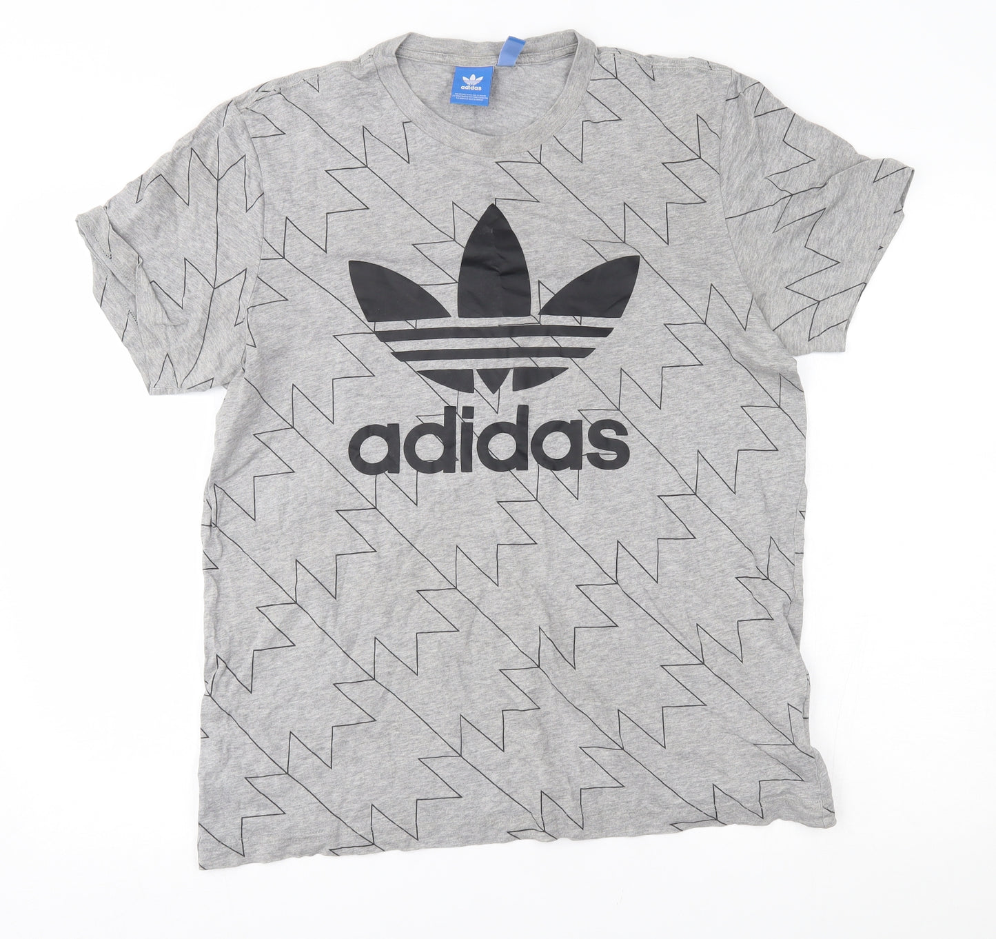 adidas Mens Grey    T-Shirt Size L