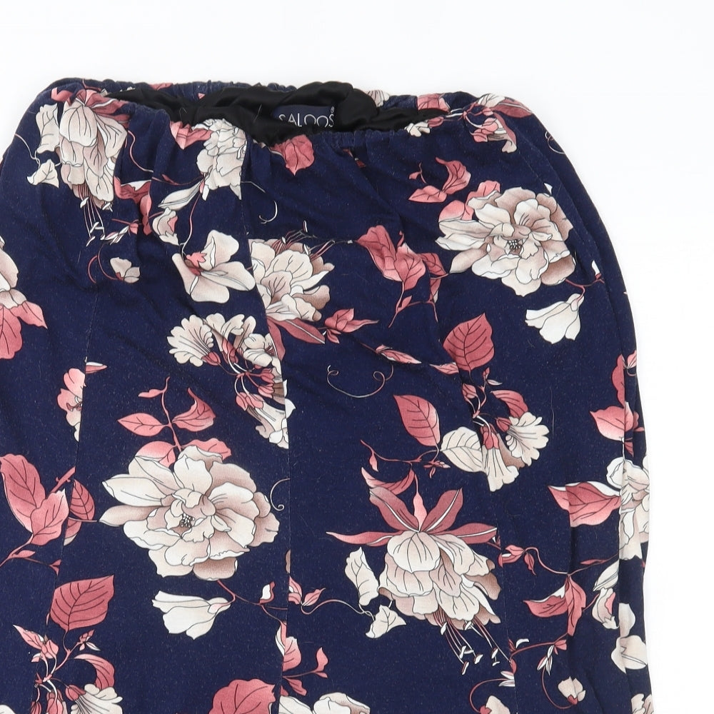 Saloos Womens Blue Floral  A-Line Skirt Size 16