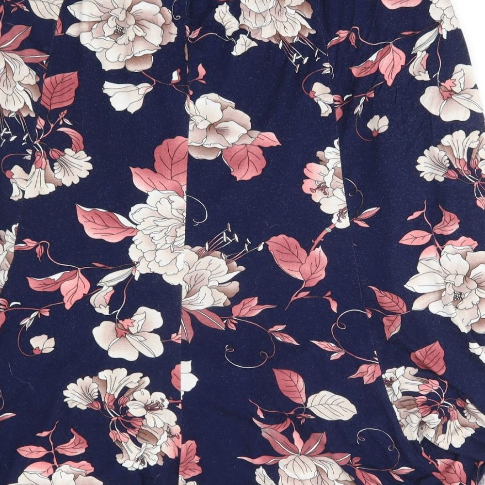 Saloos Womens Blue Floral  A-Line Skirt Size 16