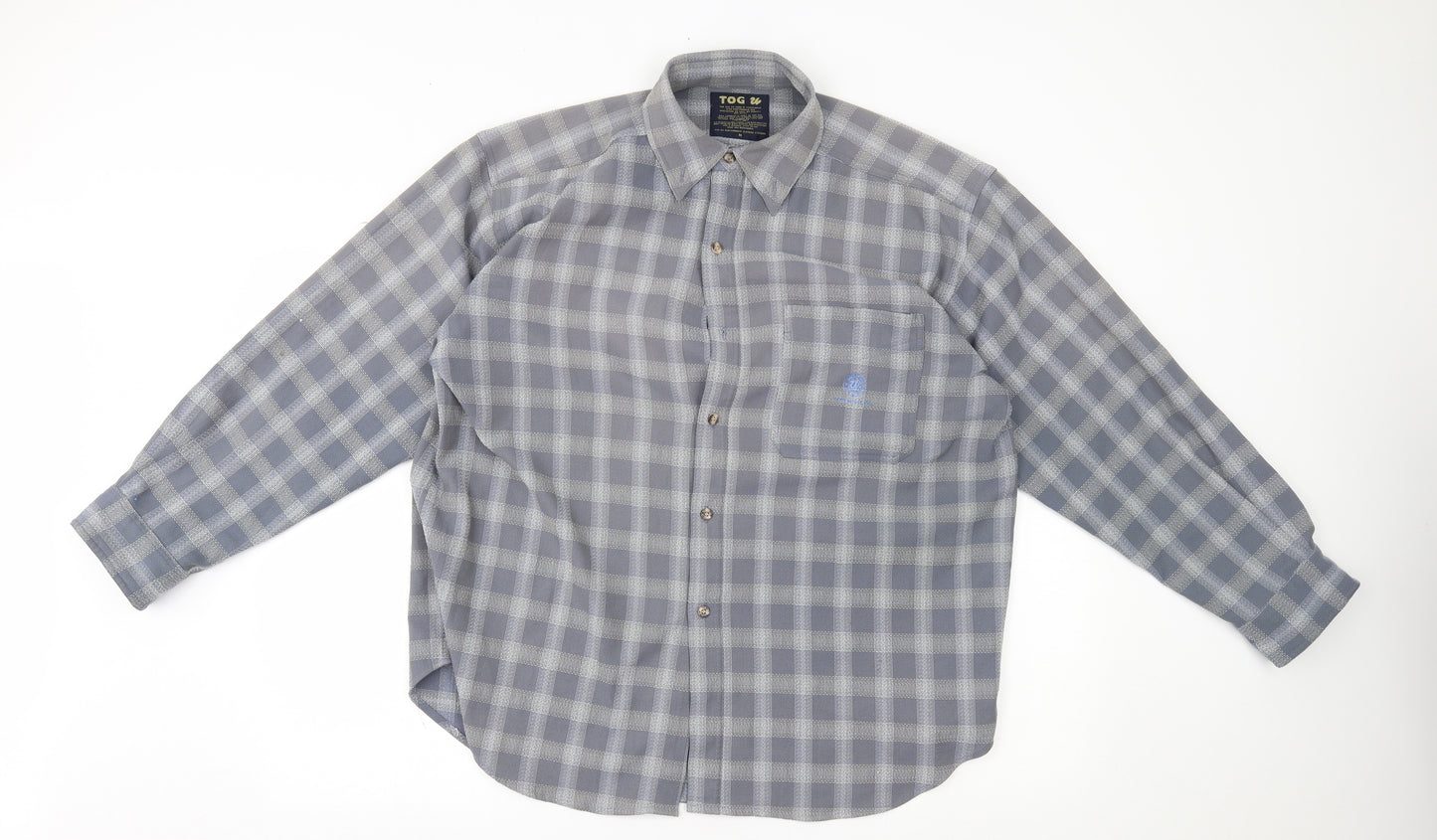 TOG 24 Mens Blue Plaid   Button-Up Size M  -