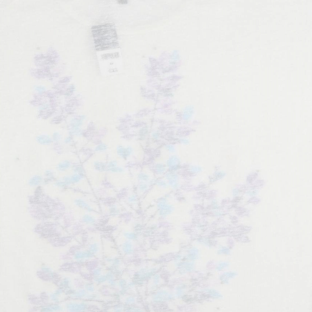 bonmarche Womens White Floral  Basic T-Shirt Size 18