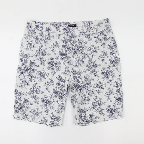 George Womens White Floral  Bermuda Shorts Size XL -