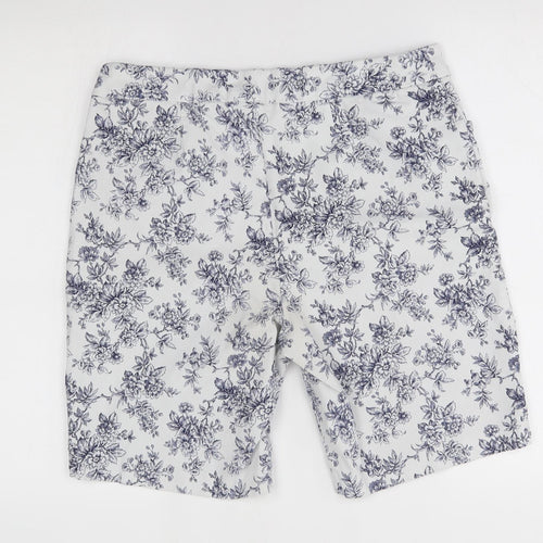 George Womens White Floral  Bermuda Shorts Size XL -