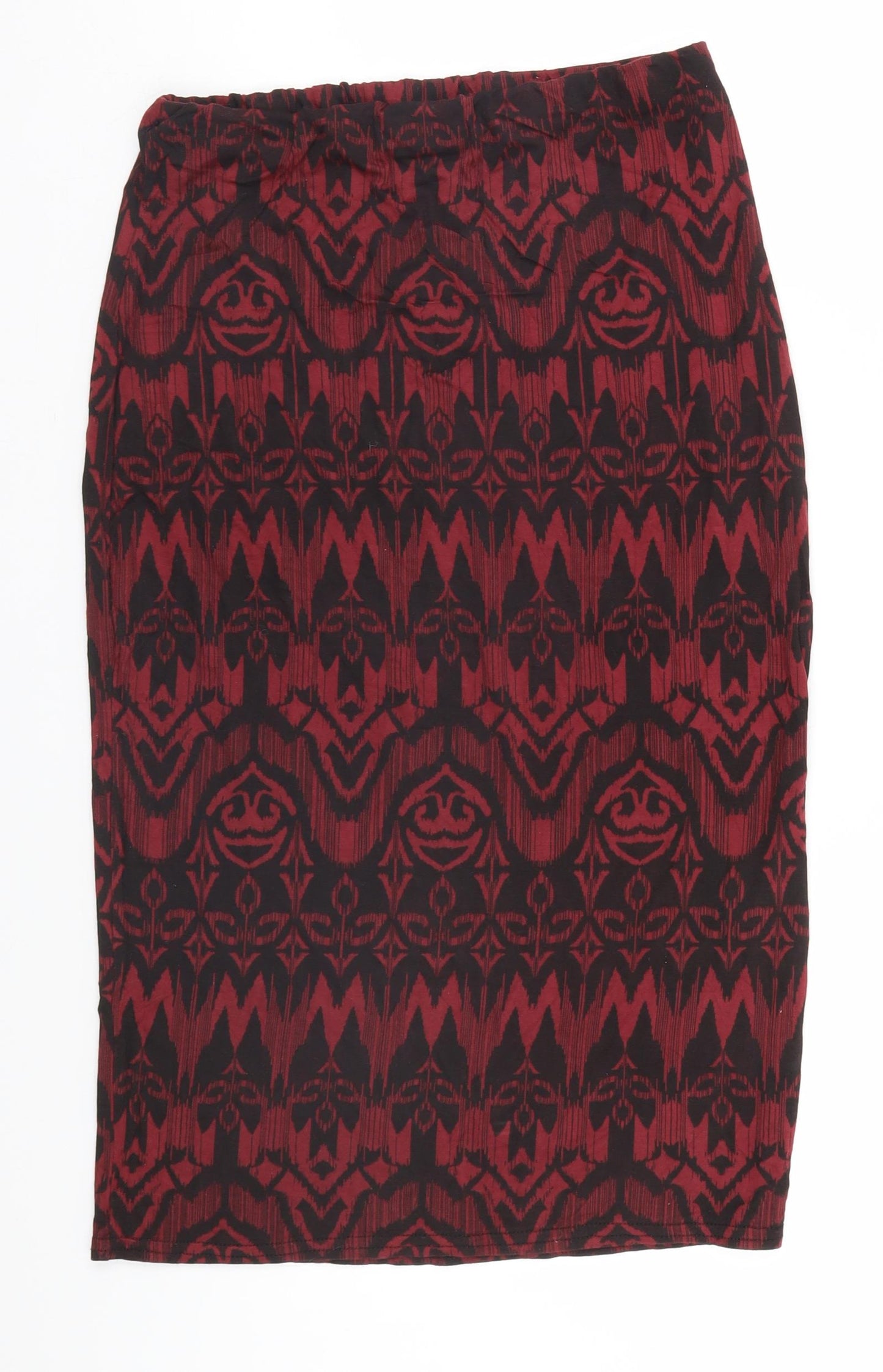 New Look Womens Red Geometric  Straight & Pencil Skirt Size 12