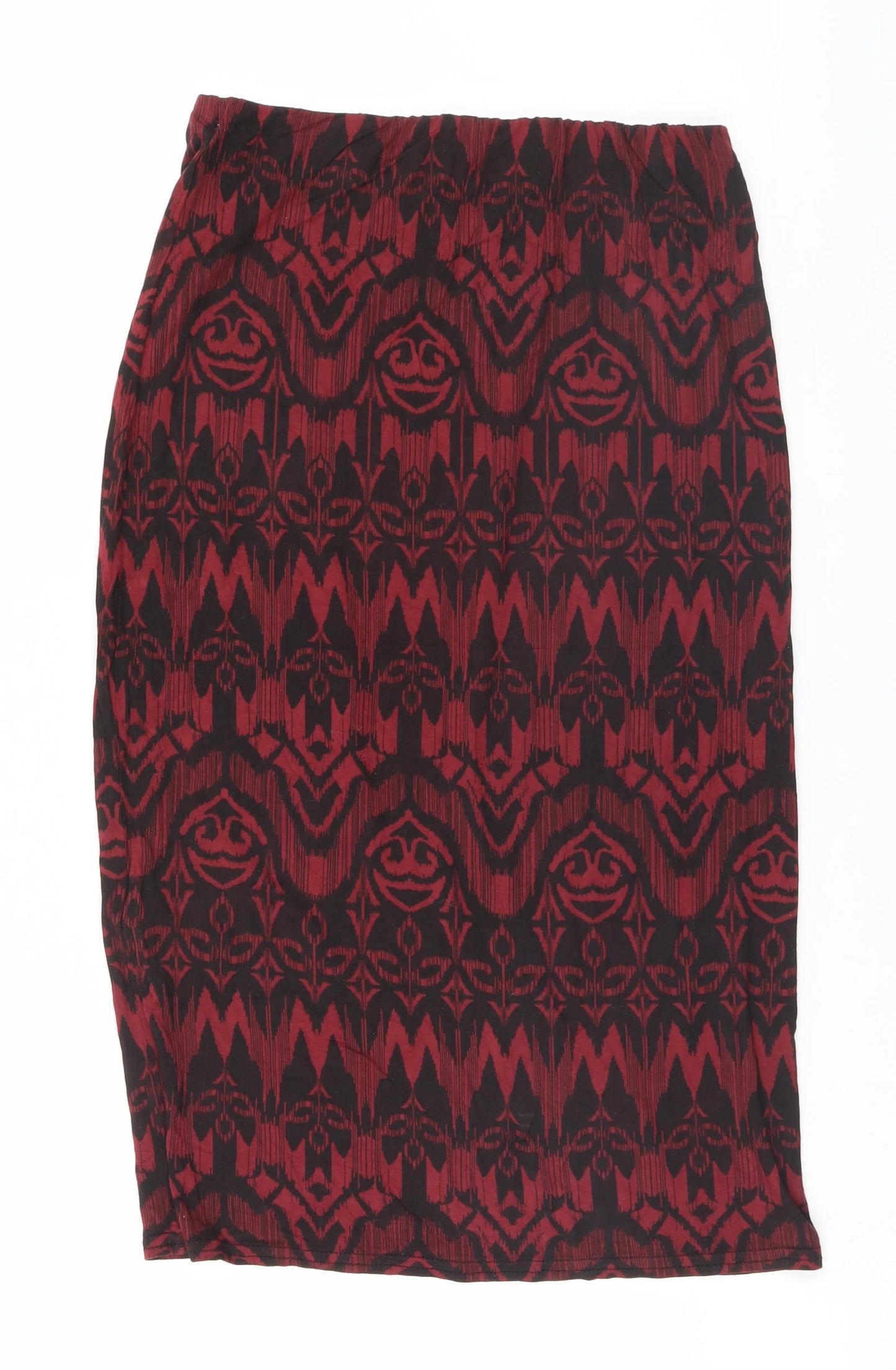 New Look Womens Red Geometric  Straight & Pencil Skirt Size 12