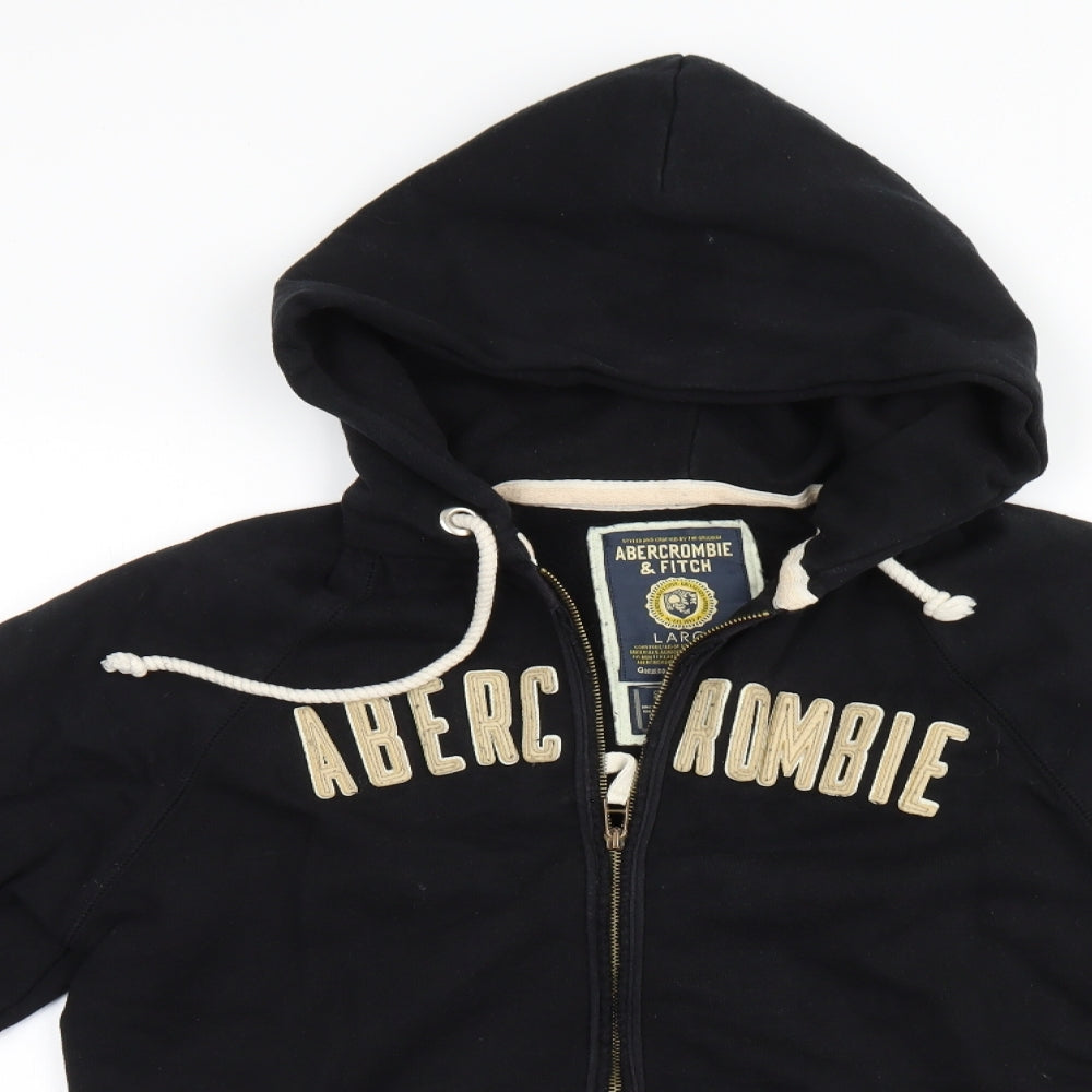 Abercrombie & Fitch Mens Black   Full Zip Hoodie Size L