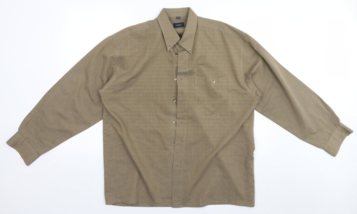 Sangan Mens Beige Button-Up Size 16.5