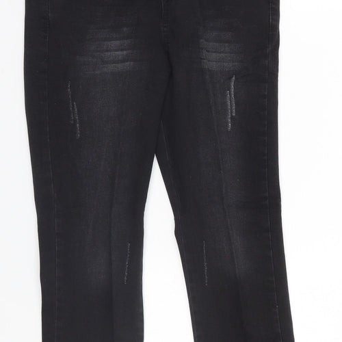 Preworn Girls Black   Straight Jeans Size 7 Years