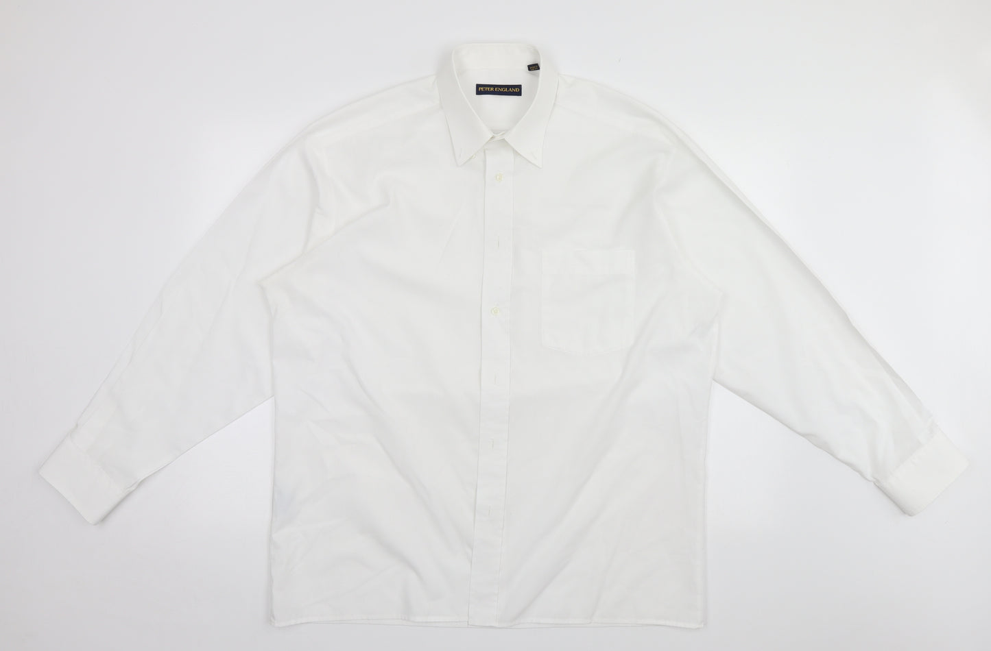 Peter England Mens White    Button-Up Size 16.5