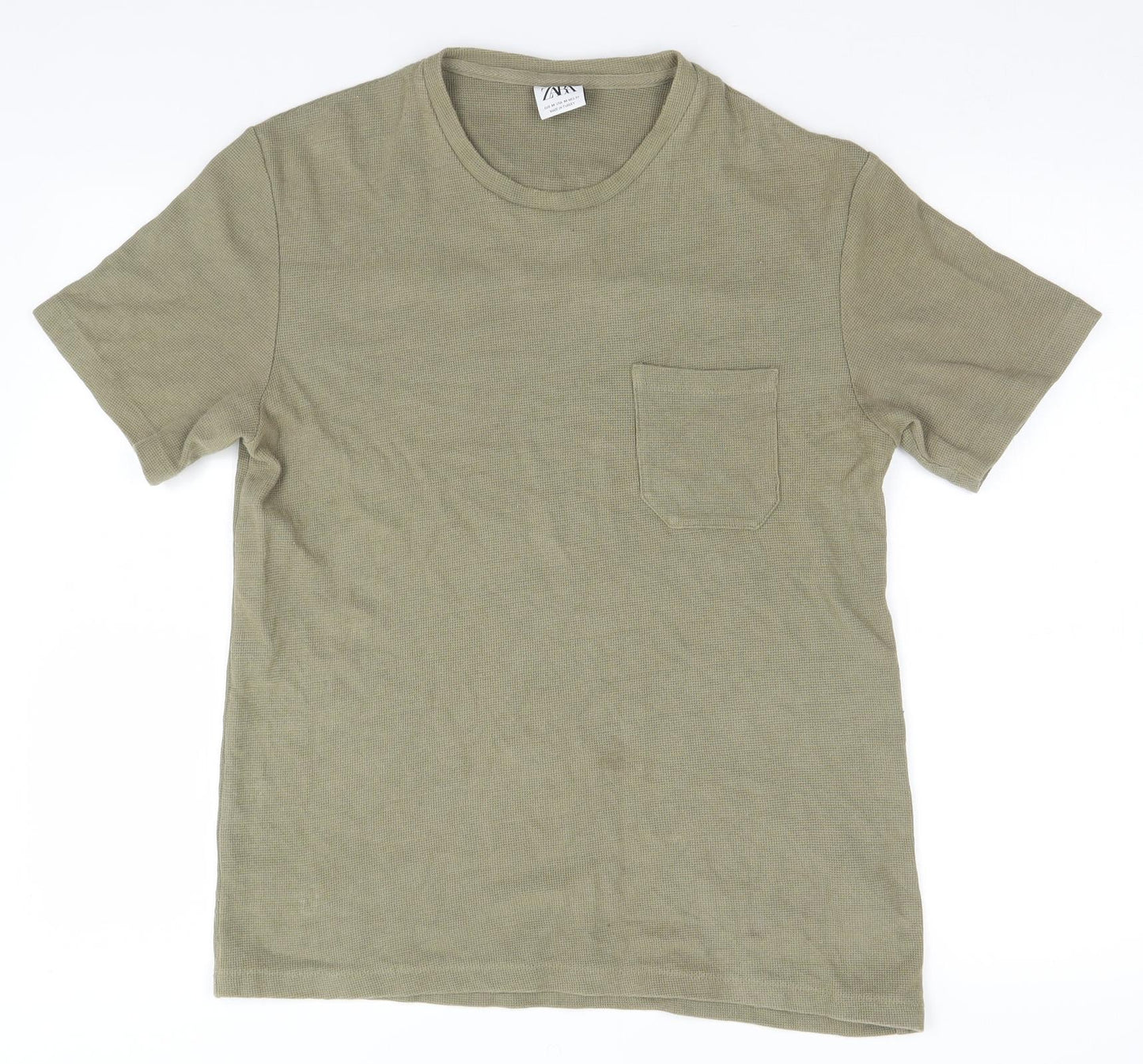 Zara Mens Green    T-Shirt Size M