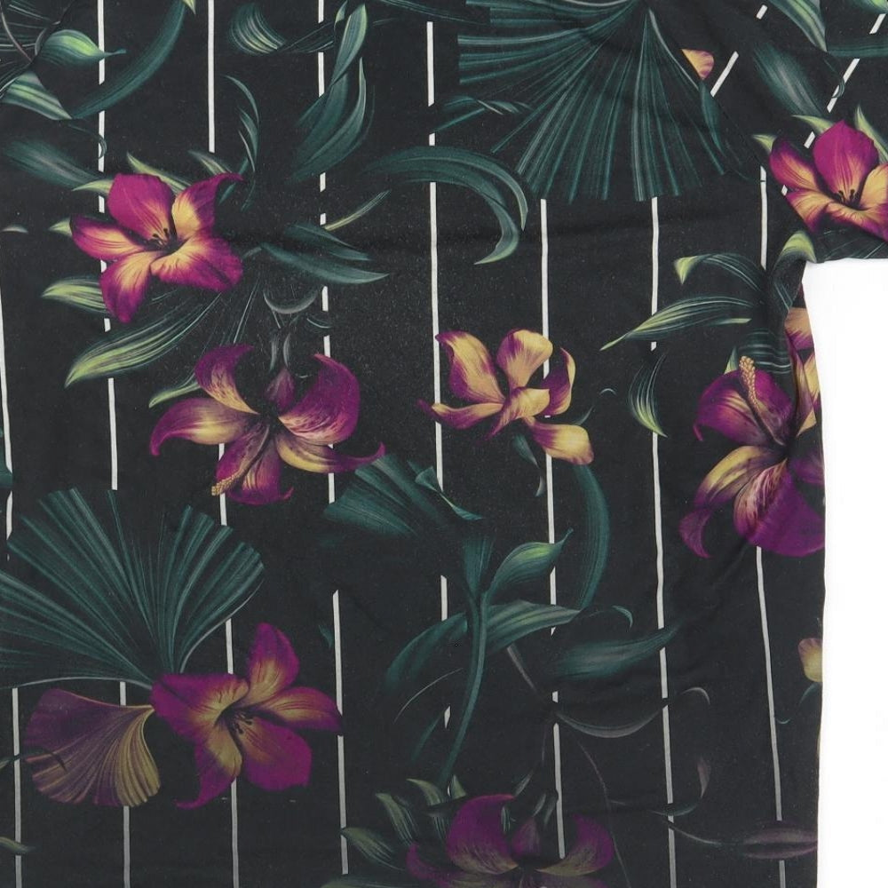 Primark Mens Brown Floral   T-Shirt Size L  - West Cost