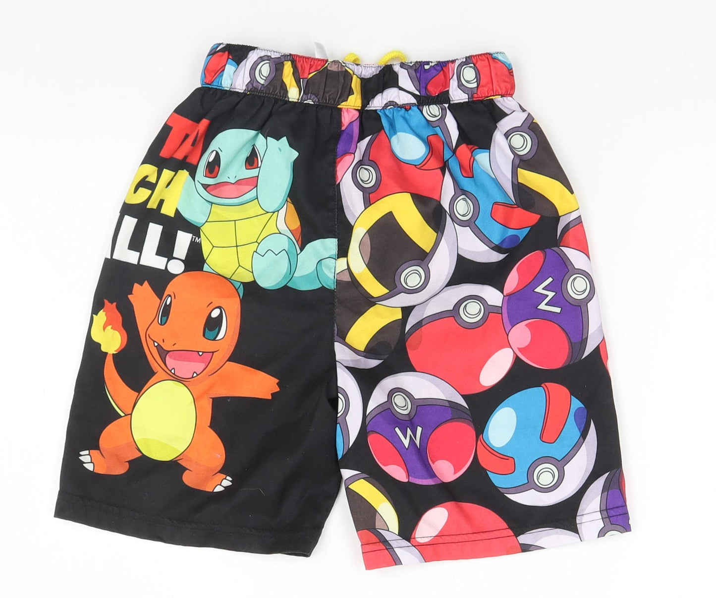 TU Girls Black   Utility Shorts Size 7 Years - Pokemon