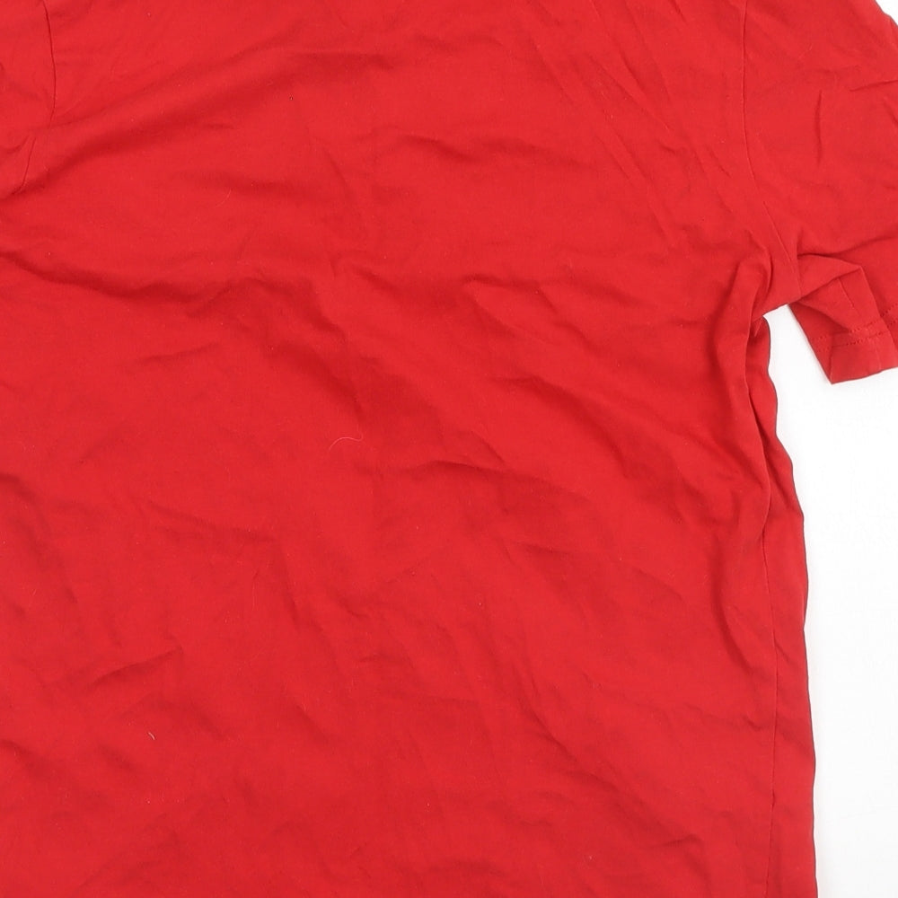 adidas Boys Red   Basic T-Shirt Size 13-14 Years