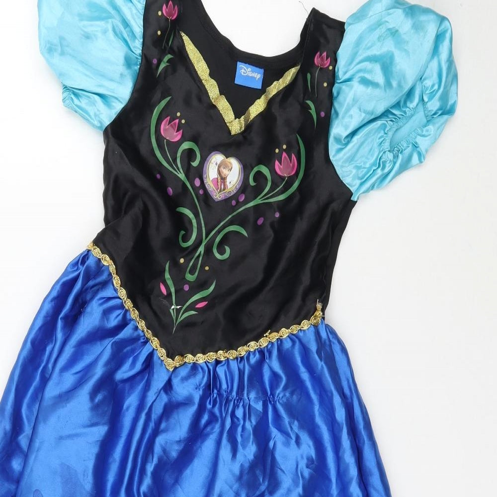 Disney Girls Multicoloured   Fit & Flare  Size 7-8 Years  - Frozen Princess Anna Costume