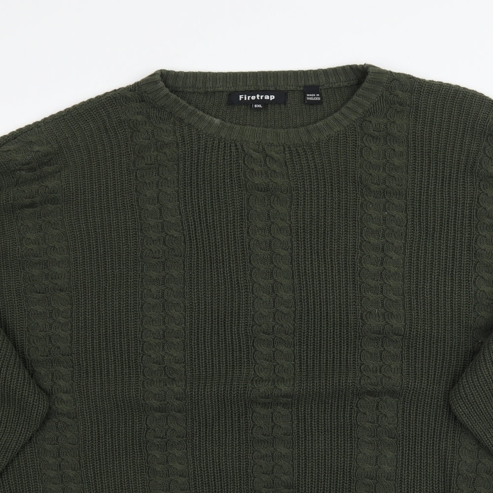 Firetrap Mens Green  Knit Pullover Jumper Size Big 5X