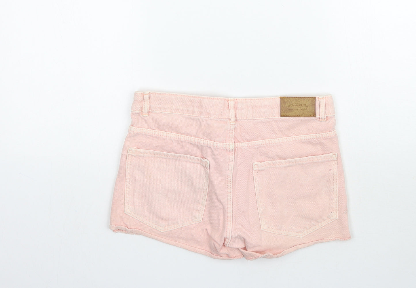 Zara Girls Pink  Denim Cut-Off Shorts Size 11-12 Years - Lace detail