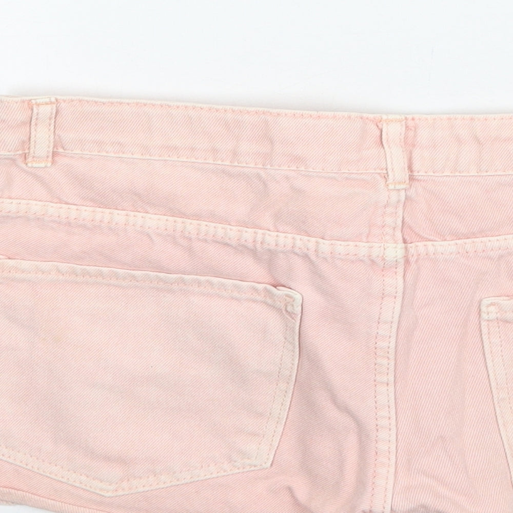 Zara Girls Pink  Denim Cut-Off Shorts Size 11-12 Years - Lace detail