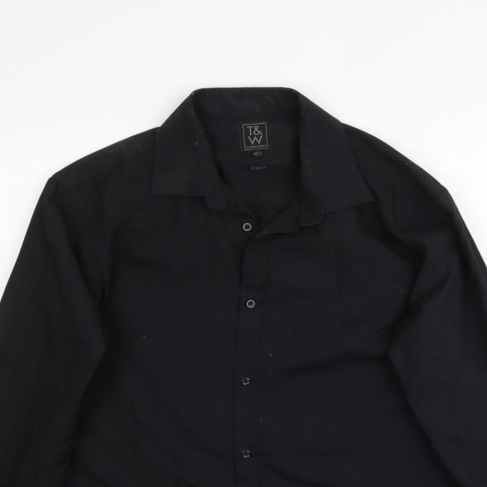 Matalan Mens Black    Button-Up Size 15.5
