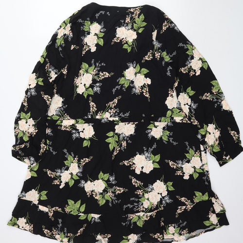 By Very Womens Black Floral  Fit & Flare  Size 20