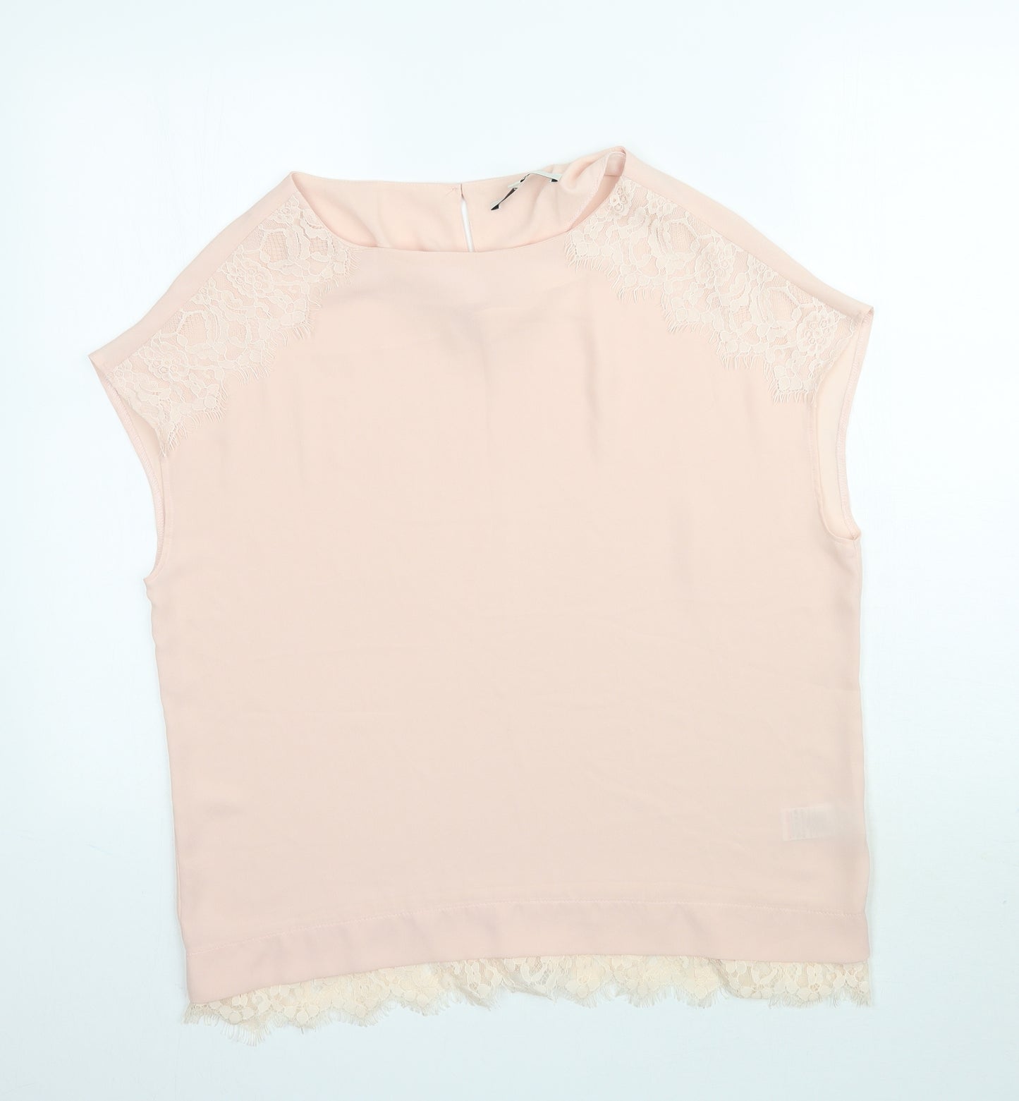 NEXT Womens Pink   Basic Blouse Size 12  - Lace detail