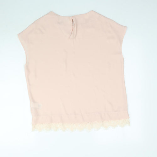 NEXT Womens Pink   Basic Blouse Size 12  - Lace detail