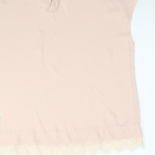 NEXT Womens Pink   Basic Blouse Size 12  - Lace detail