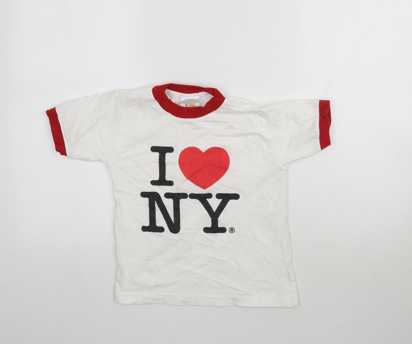 I Love New York Womens White   Basic T-Shirt Size 6  - I love New York