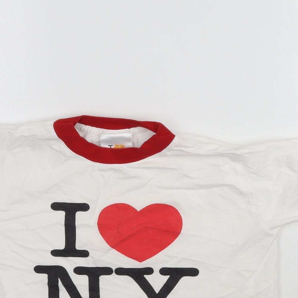 I Love New York Womens White   Basic T-Shirt Size 6  - I love New York