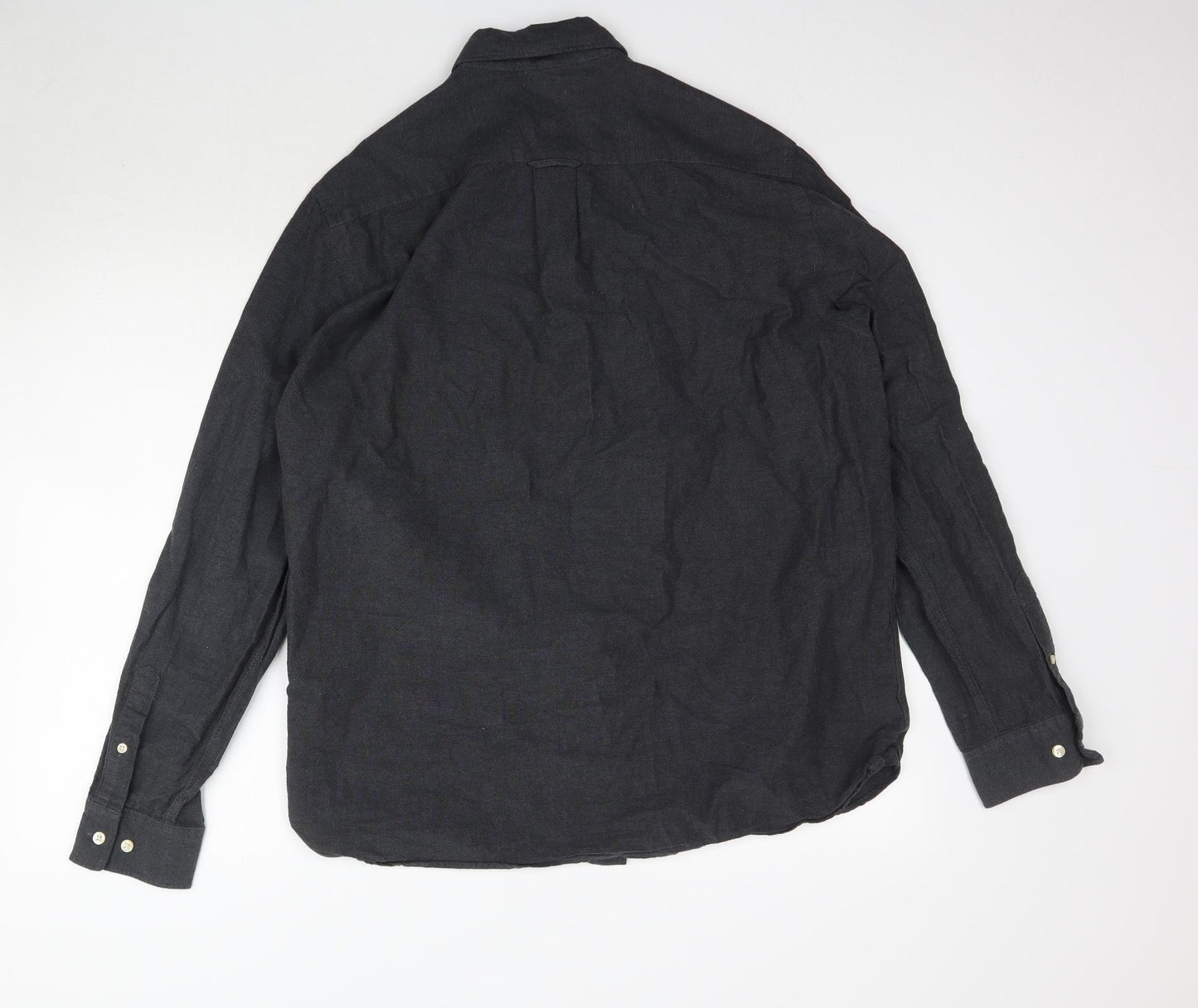 H&M Mens Grey    Button-Up Size L