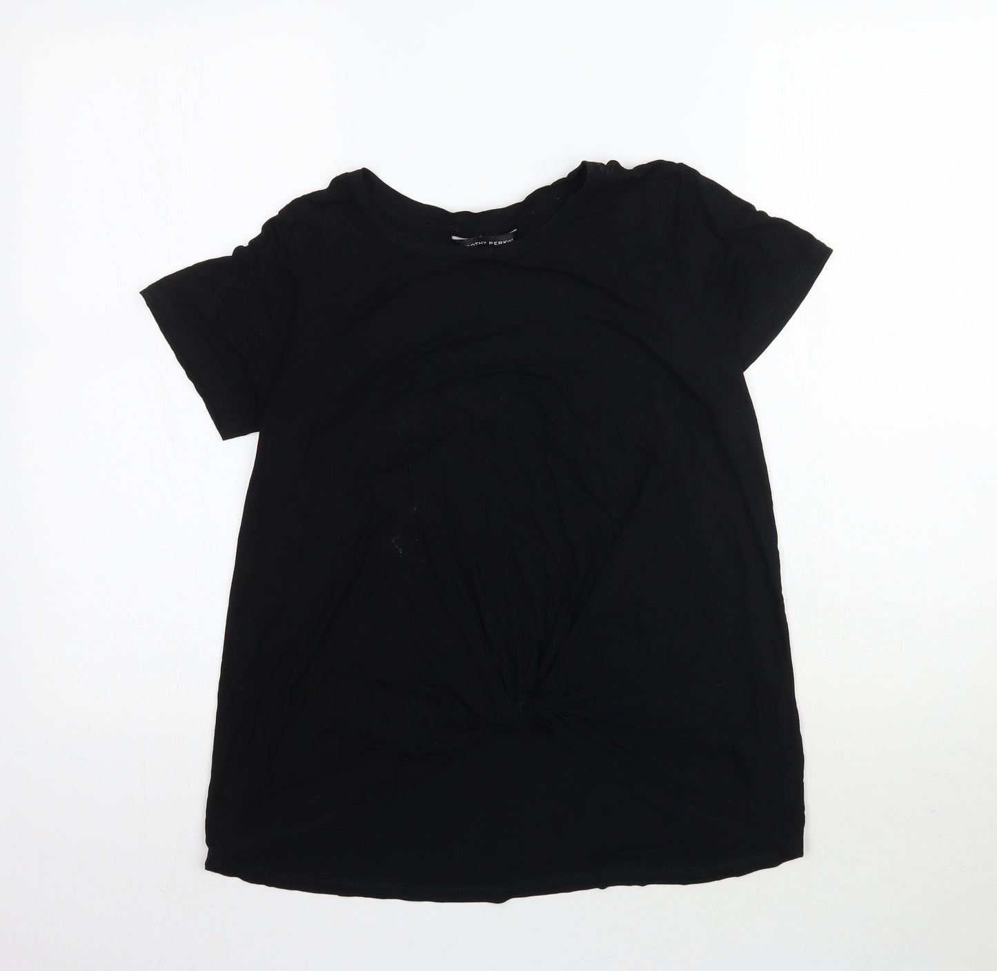 Dorothy Perkins Womens Black   Basic T-Shirt Size 8  - Knot detail