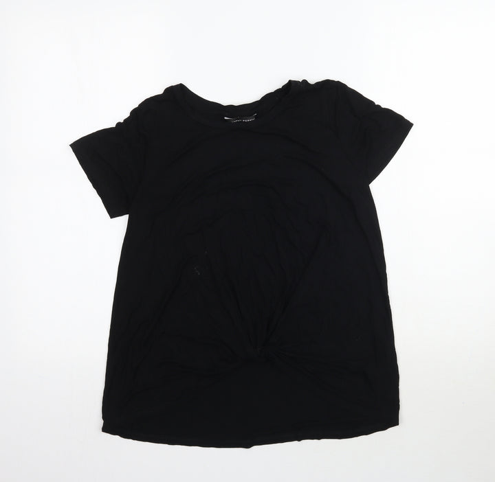 Dorothy Perkins Womens Black   Basic T-Shirt Size 8  - Knot detail