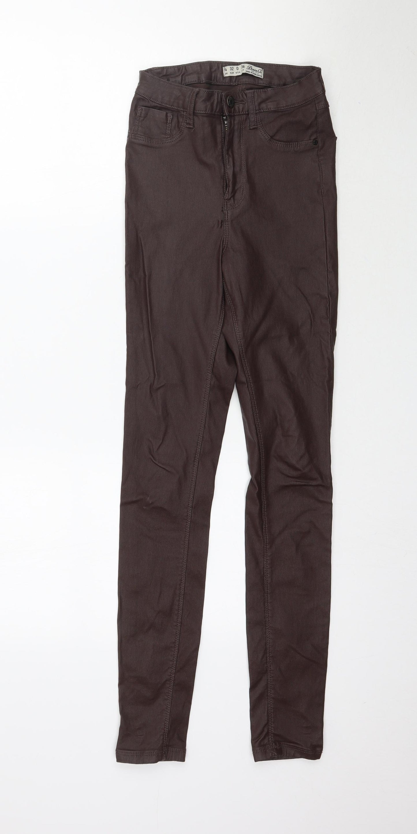 Denim Co. Womens Brown   Skinny Jeans Size 4 L29 in - faux leather