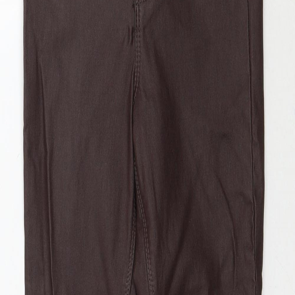 Denim Co. Womens Brown   Skinny Jeans Size 4 L29 in - faux leather